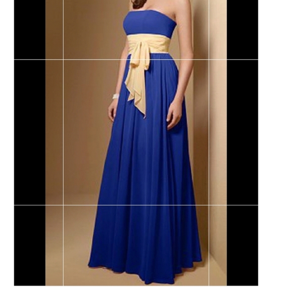 Alfred Angelo Long Chiffon Two Tone Bridesmaid Dress - Picture 10 of 10